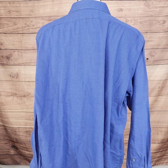 VAN HEUSEN REGULAR FIT WRINKLE FREE BLUE BUTTON DOWN SHIRT SZ 2XL 18-18.5 36/37 - Picture 4 of 7